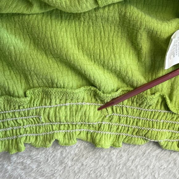 Dressbarn Sz Large Embroidered Floral Blouse With Ruffle Hem Cotton Blend Boho‎ - Picture 9 of 9